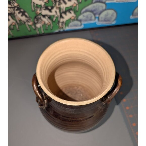 Whiskey Creek Pottery Jug Vase 8.25" Signed by S. Kammerer Brown Bronze Hand thr - Picture 6 of 13